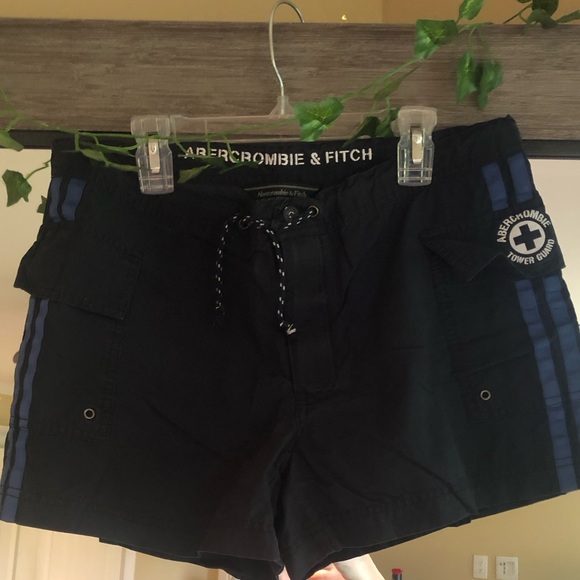Abercrombie short board short. Navy with royal stripe. - Picture 1 of 1